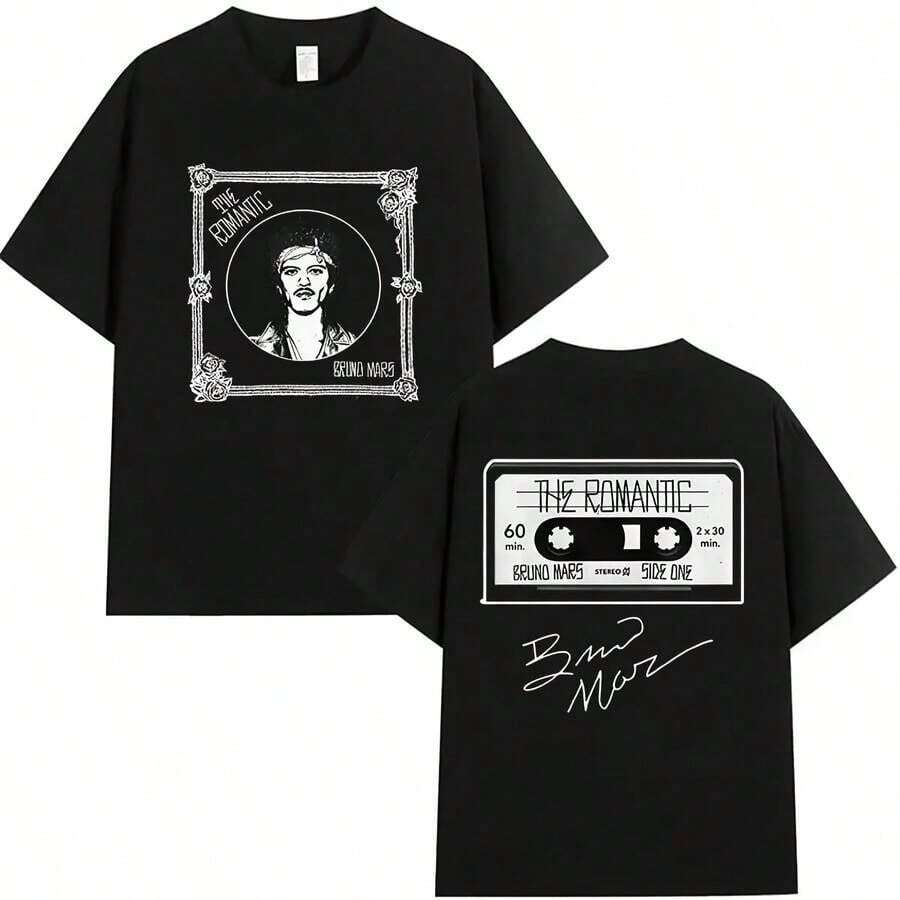 

Bruno Mars The Romantic Tour 2026 Summer Men s Leisure Luxury Fashion T-Shirt Men s Retro Hip S разноцветный