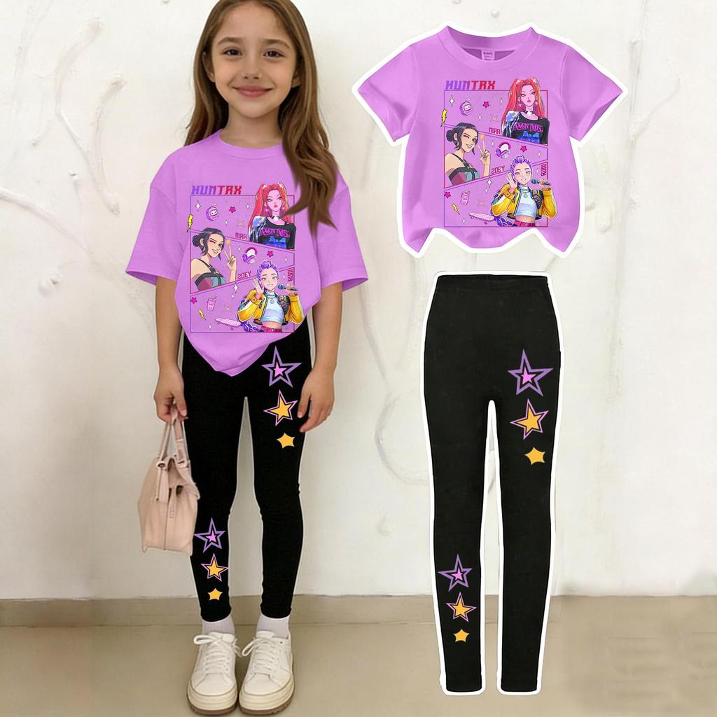 Children's Casual Short-sleeved Printed Short-sleeved Shirt And Pants Two-piece Set