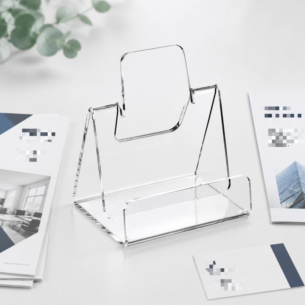 Acrylic Brochure Display Stand Stable Triangular Support Countertop OpenFrame