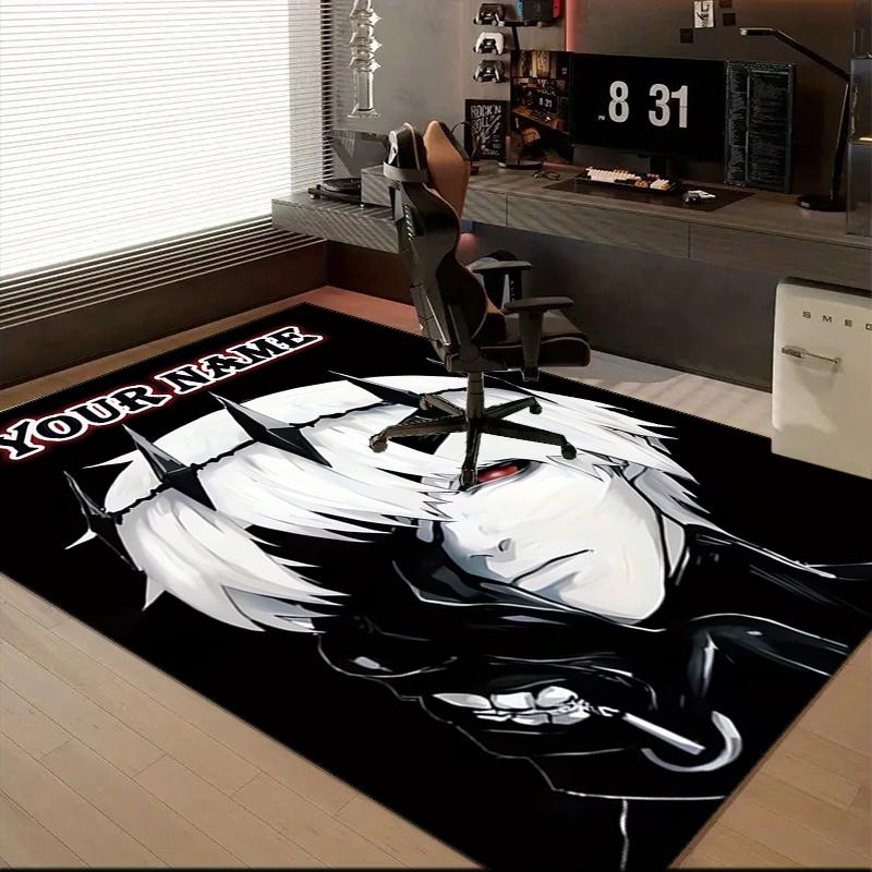1PC Custom Name "Tokyo Ghoul Artwork" Theme Floor Mat Ideal for Living Room, Game Rooms, Office, Bedroom Floor Mat Playful Design