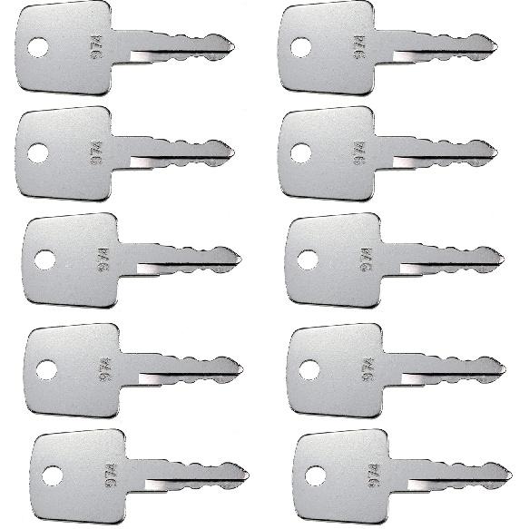 10 PCS Ignition Keys 974 for Sakai Roller Heavy Construction Equipment Ignition Asphalt Roller Key