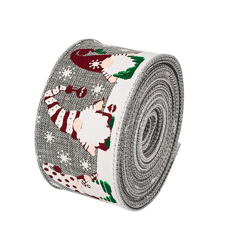 

5 м Льноподобная Подрубочная Лента Лента Санта Клауса Декоративная Лента для Рукоделия Лента для Рукоделия Санта Клауса