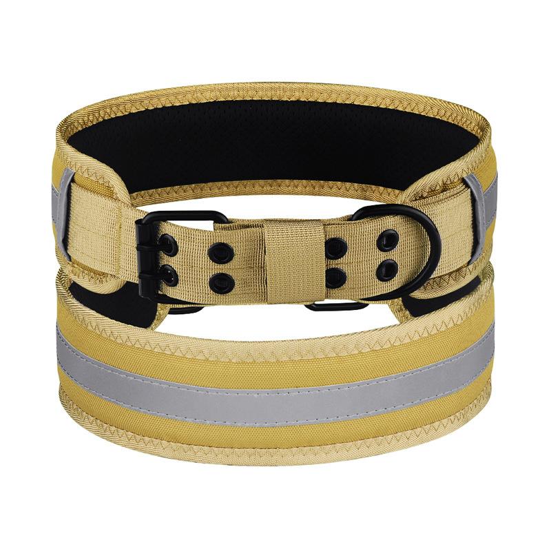 Wide Reflective Tactical Dog Collar M хаки