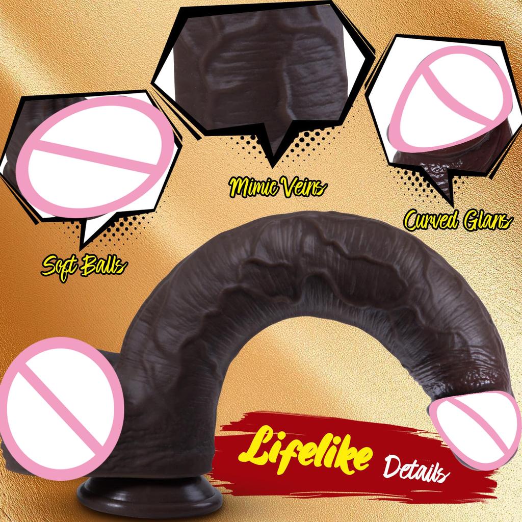 Realistic Black Dildo with Suction Cup Silicone Penis Anal Dildos Adults Sex Toys for Women Man Strapon Dick Vagina Stimulator