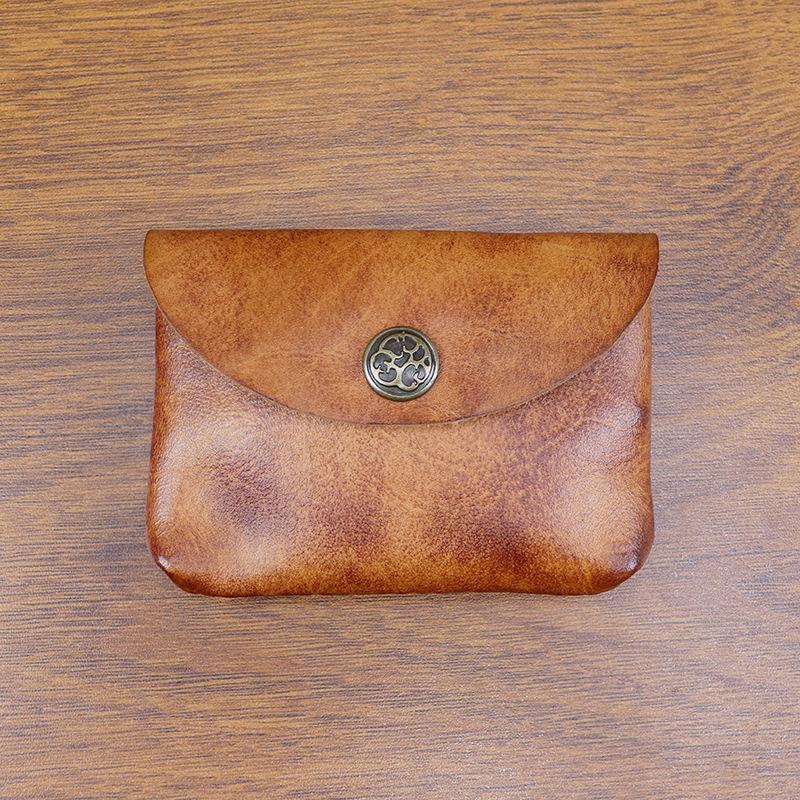 Handmade Coloring, Simple and Creative Vegetable Tanned Pickup Bag, Coin Purse, Change Card Bag, Cowhide