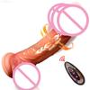 Realistic Dildo Vibrator Soft Heating Huge Big Dildo for Woman Men Wireless Telescopic Dick Masturbator Penis G Spot Vagina Anal