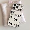 Ins Style Simple Bow Is Suitable for iPhone17 Large Window 16pro Mobile Phone Case 15 Fine Holes All-inclusive 13pm
