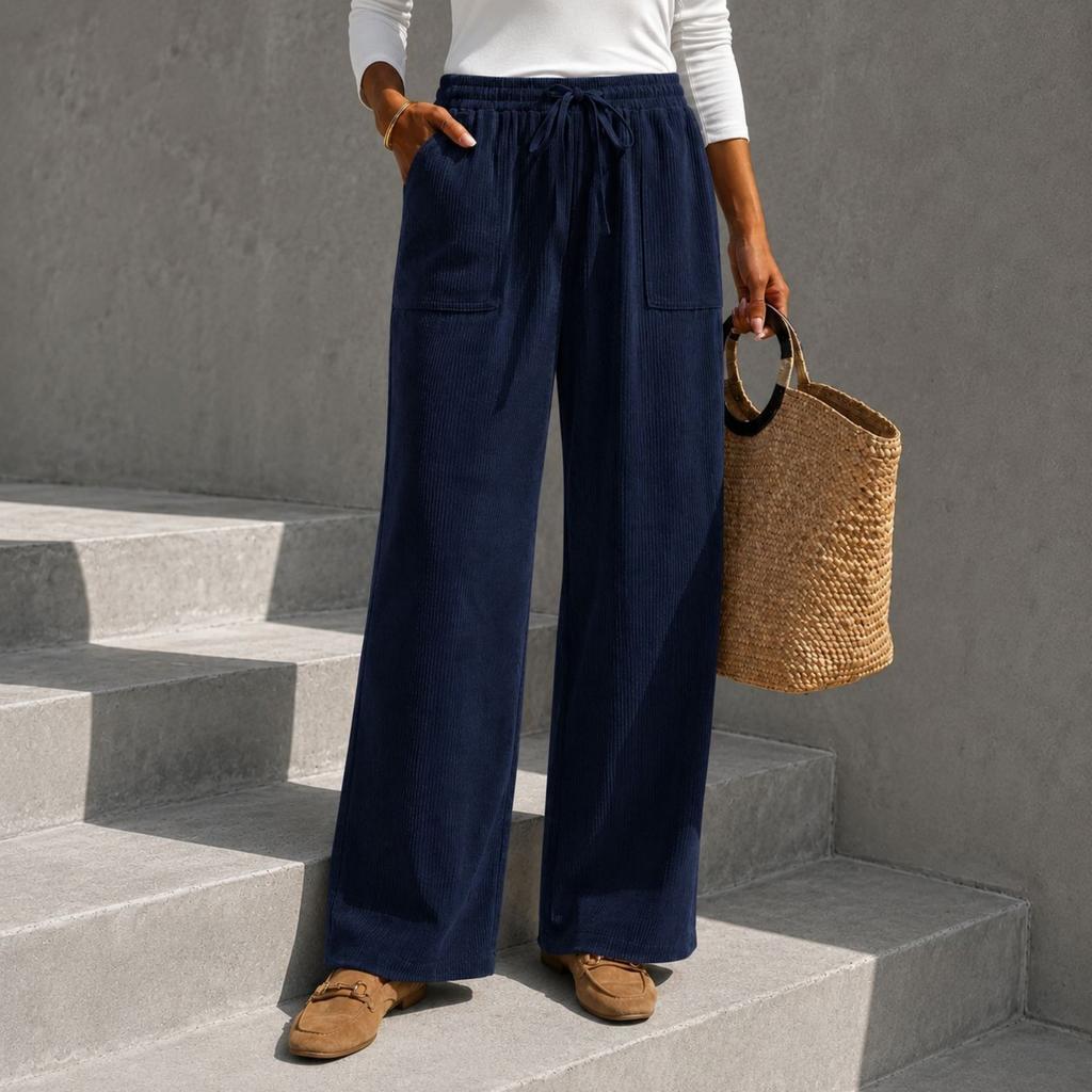 Women's Casual Color Loose Fit Wide Leg Pants for Everyday Fashion