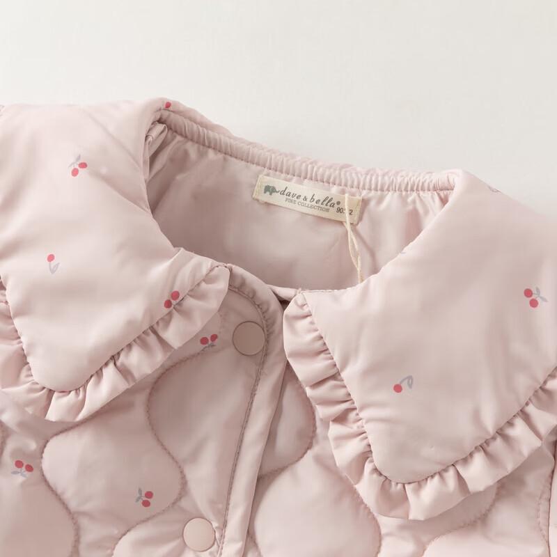 DAVE&BELLA Girls' Cherry Print Waterproof Padded Winter Jacket