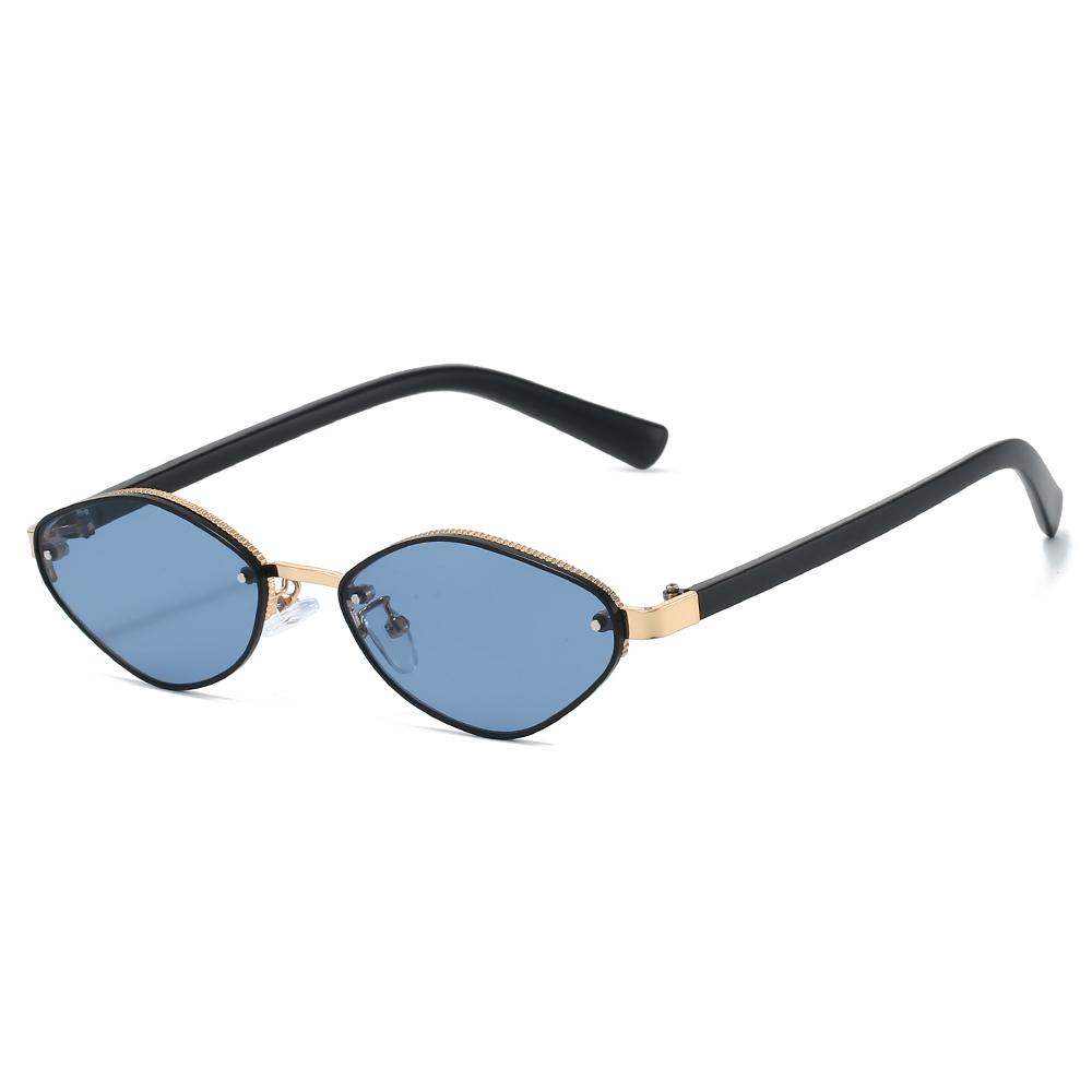 

Simple and niche retro fashion cat eye small frame trendy sunglasses, daily wear accessories for men and women синий