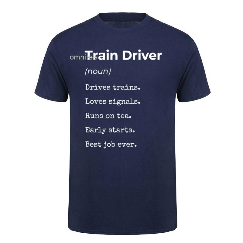 Train Driver T Shirt Tee Tops Round Neck Shortsleeve Fashion Trainspotting Locomotive Tshirt Clothing Casual Tshirts Hj122