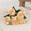 Tenvity Peony Artificial Flowers Silk Rose Bouquet Vase for Home Wedding Garden Decor Fake Plants Christmas Garland Material