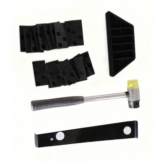 23-teiliges/Set Laminatboden Verlege-Set mit 20 Bodenabstandshaltern Klopfblock Hammer Zugeisen Vinylplanke Holzboden Verlegewerkzeug Set