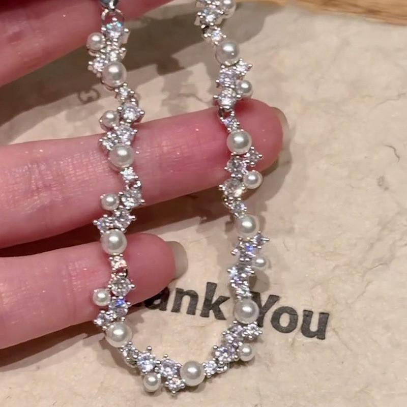 Modern Irregular Zircon Pearl Jewelry For Women Stylish Accessory Suitable For Work