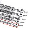 3MM-8MM Stainless Steel Twisted Rope Chain Necklace For Men Women Neck Jewelry Accessories
