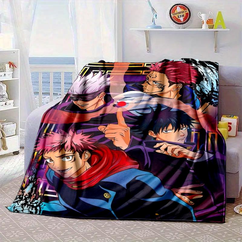 Jujutsu Curse Battle Blanket Flannel Blanket for bed, sofa, Camping, Hiking, Picnic Essentials, gift for family Fan gifts