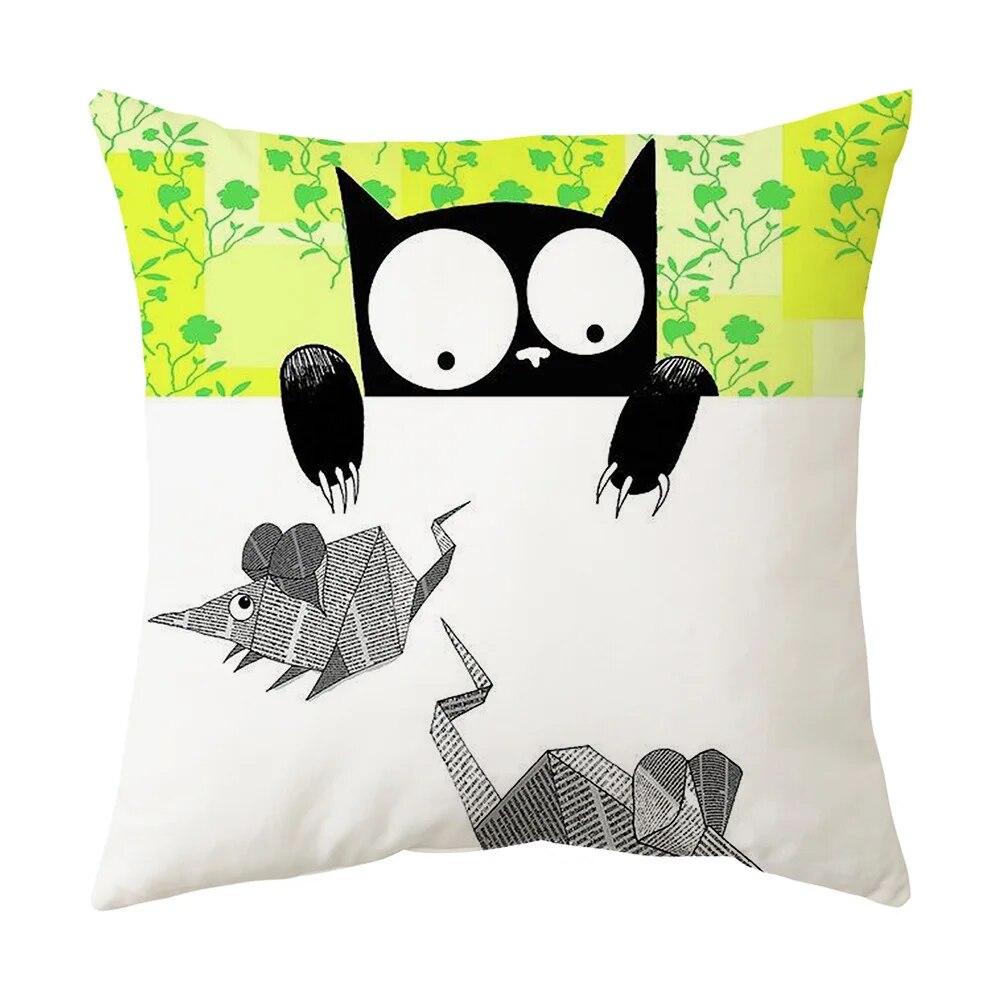 Sofa Chair Bed Living Room Decorative Pillowcase Fashion Cartoon Cute Cat Pillowcase