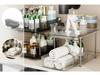 Double-Layer Pull-Out Cosmetic & Kitchen Storage Rack with Transparent Drawers