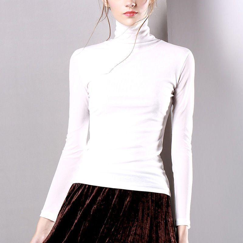 High Collar Mesh Bottoming Shirt for Women in Autumn and Winter Versatile and Stylish New Slim Fit Long-sleeved Top