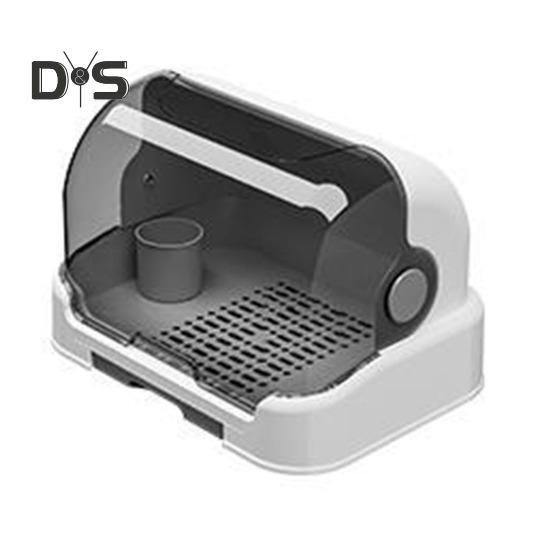 

Подставка для сушки детских бутылочек, пылезащитная, большой емкости, прозрачный дизайн, сушилка для детских бутылочек, ящик для хранения со съемным поддоном для слива серый