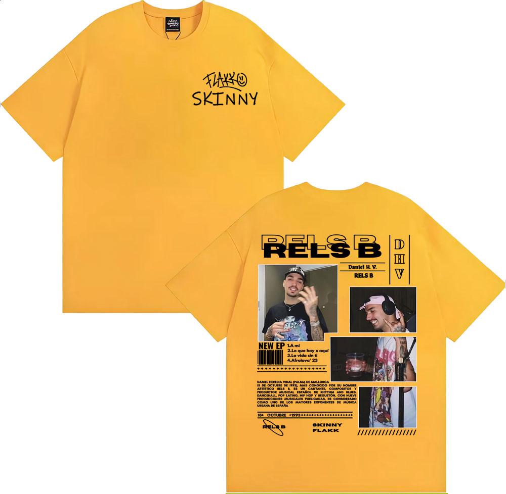 Rapper RELS B Skinny Flakk New Star Album Graphic T Shirts Mens Clothing Harajuku Vintage T Shirt High Quality Comfort Tshirt