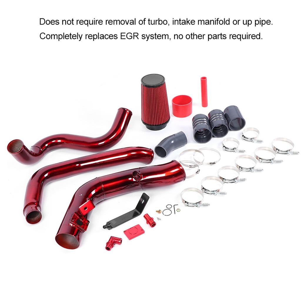Red Aluminum Cold Air Intake Kit Fit for Ford F250 F350 F450 F550 6.0L 2003‑2007