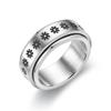 Star & Moon Titanium Steel Rotating Anti-Anxiety Couple Ring