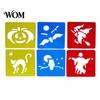 Reusable Paint Stencil 6 Pcs Painting Template Stencils, 5.5x5.9 Inch Washable DIY PP Plastic Art Stencils for Wood Paper Fabric, Home Decor
