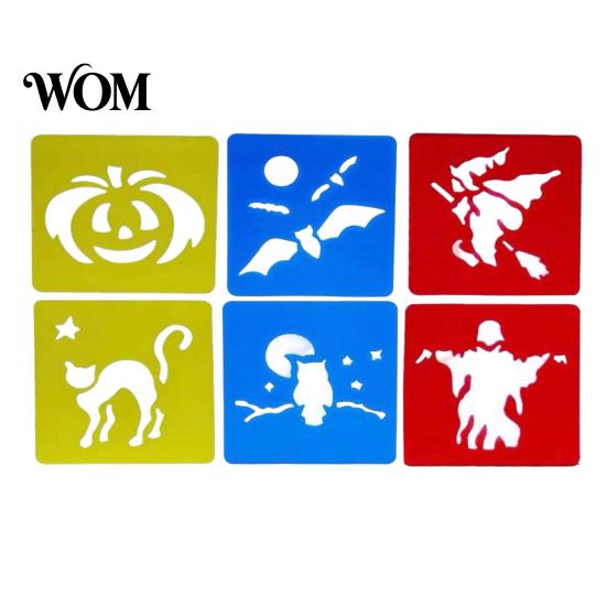 Reusable Paint Stencil 6 Pcs Painting Template Stencils, 5.5x5.9 Inch Washable DIY PP Plastic Art Stencils for Wood Paper Fabric, Home Decor