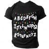 2026 Abcd Alphabet Print Tshirt Unisex Casual Streetwear