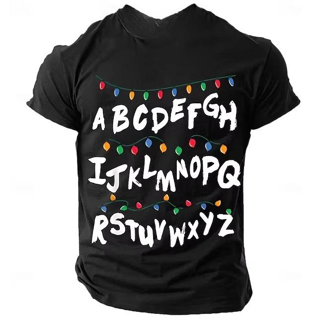 2026 New Abcd Alphabet Print Tshirt Unisex Casual Streetwear