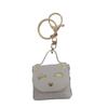 Cross PU Leather Cat Coin Purse Mini Keychain Pendant