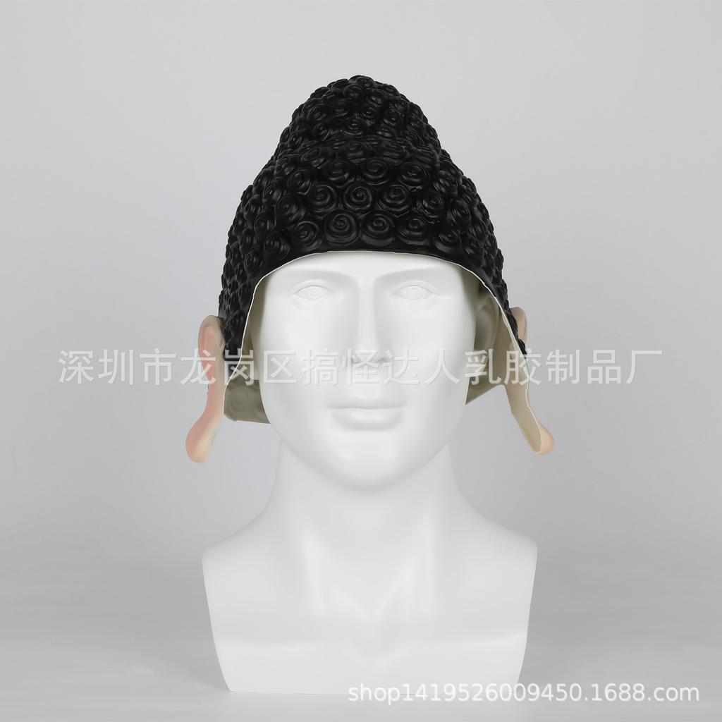 Buddha swimming cap, Tathagata Buddha adult hat, Buddha funny prank cosplay Buddha headgear latex hat