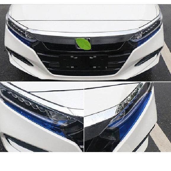 For Honda Accord 2018-2022 Steel Blue Car Exterior Headlight Lamp Strip Trim 2Pc