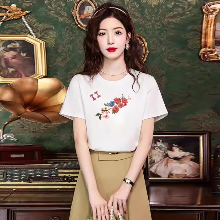 

Черная ретро футболка с короткими рукавами в национальном стиле женский летний новый китайский хлопок с короткими рукавами женская футболка тренд S