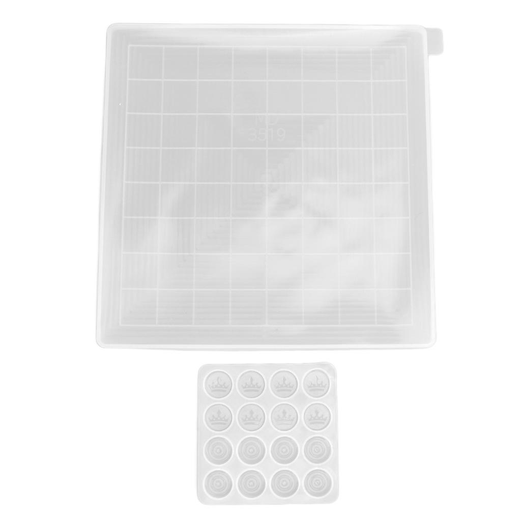 2ks Šachové formy Transparentní DIY Epoxidová pryskyřice Kapkové lepidlo Silikonové odlévání Šachovnicová sada