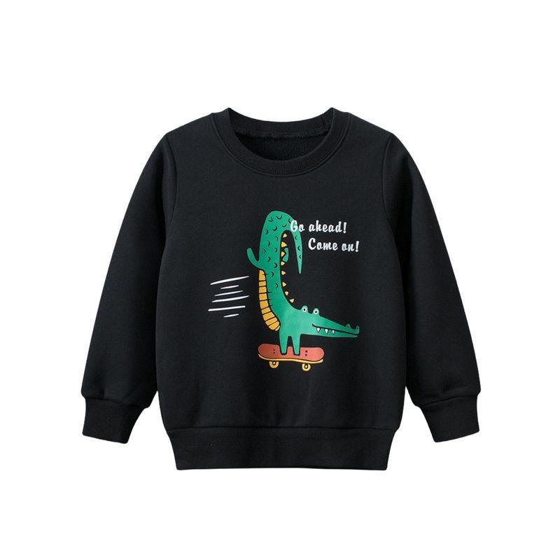 27Kids Children's Clothing Autumn and Winter Fleece Sweatshirt for Boys Crocodile Fleece Clothes Baby Boy Pullover Top