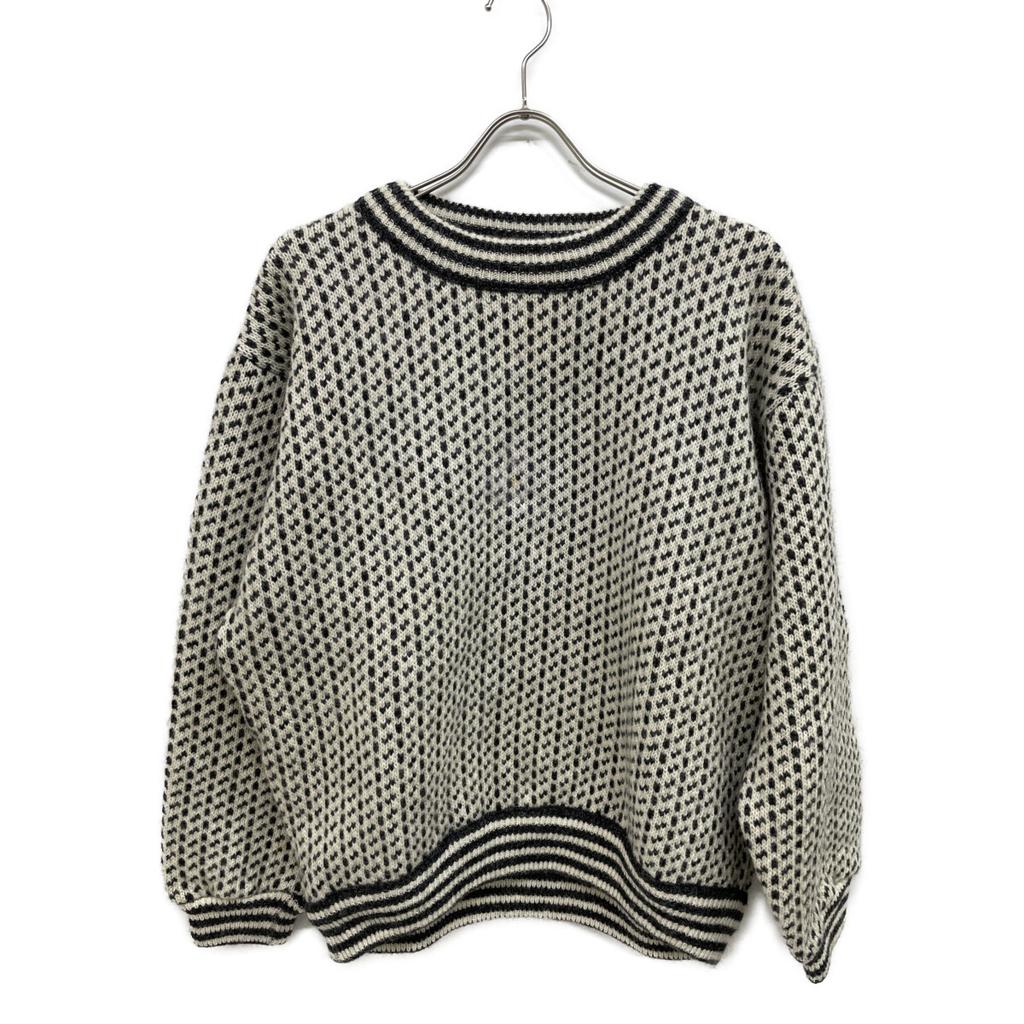 LLBean ~80's Ivory Bi-color Eye-Pulled Oversized Knit Tops L IvoryUsed