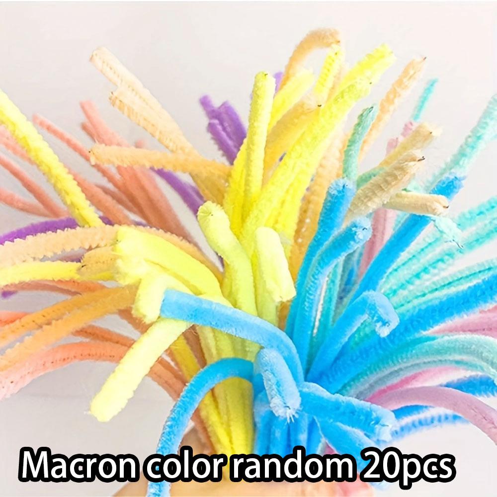 

20/100 шт. классические цветные мечтательные макароны сладкие нежные волосатые железные проволочные ручные волосатые корни твистер DIY материал волосатые полоски Macron Random 20pcs