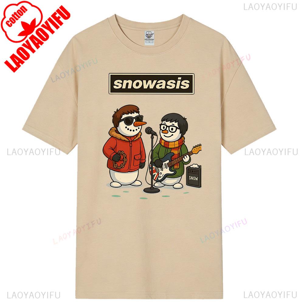 Snowasis Christmas TShirt Funny Snowman Band Shirt Festive Music Lover Tees  Harajuku High Quality Cotton Tops Streetwear