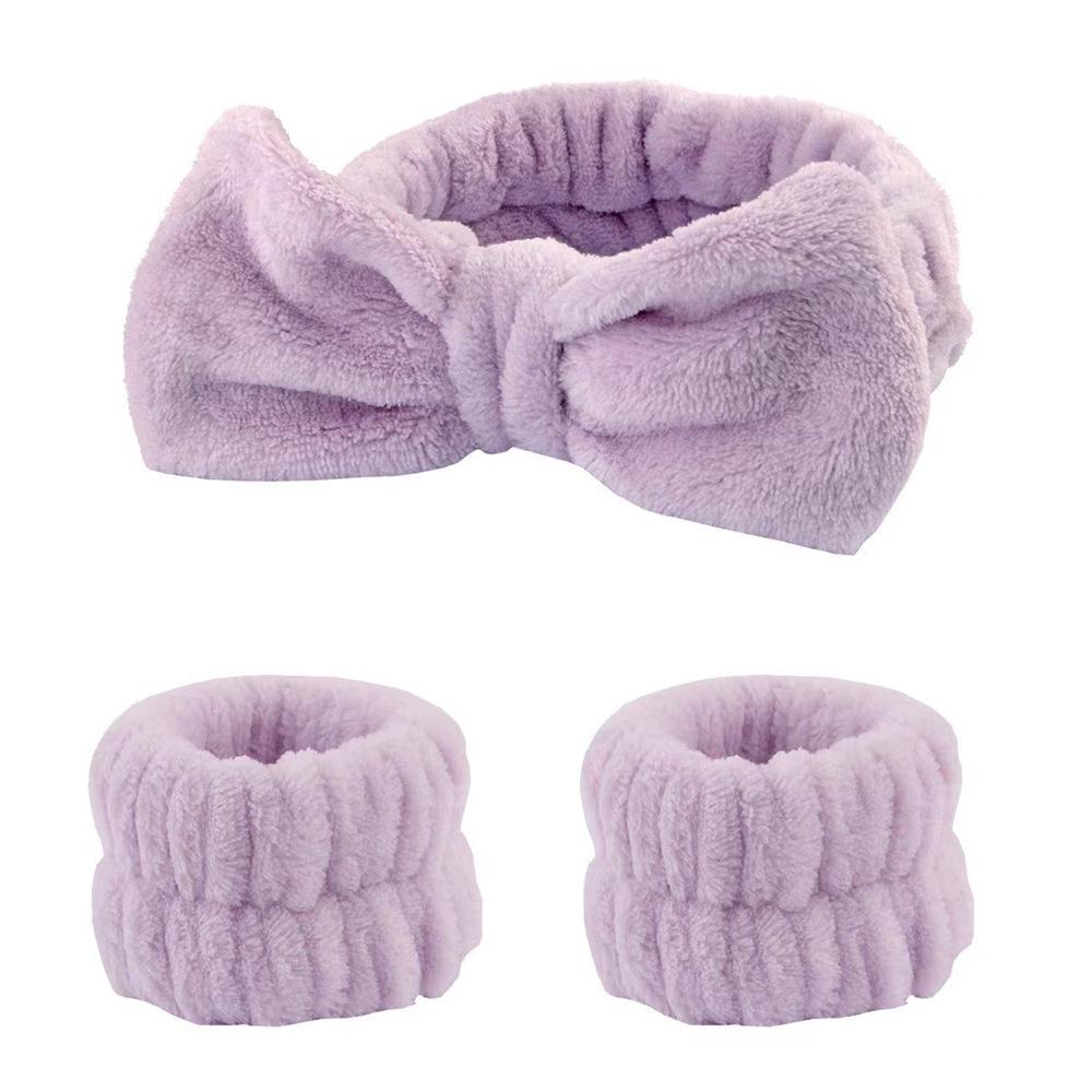 Plush Flannel Absorbent Wristbands & Splash-Proof Headband Set