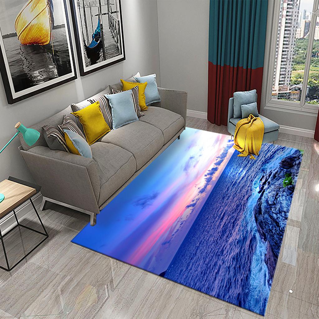 Bathroom Toilet Bedroom Kitchen Living Room Non-slip Floor Mat Sunset Ocean Beach Sky Landscape Rug