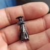 1:64 Copper Chinese Kung Fu Swordsman Figure Desk Decoration Miniature Character Model Plant Decoration Sand Table Layout Gift