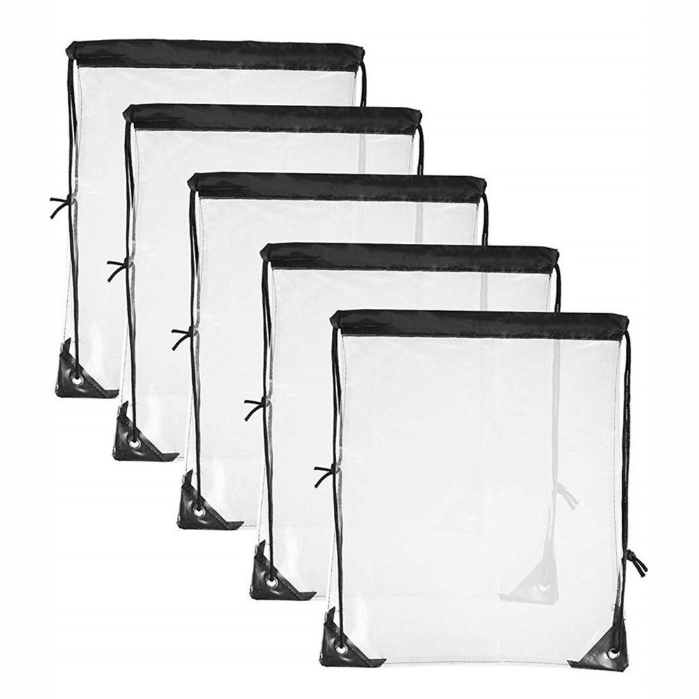 Foldable Drawstring Backpack Large Capacity Jelly Bag Casual PVC Transparent Bag Sports