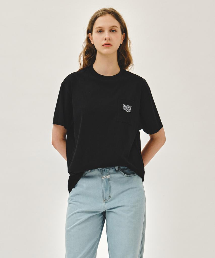 Malittepeulangsowajeobeo Doodle Classic Logo Pocket Tee Black