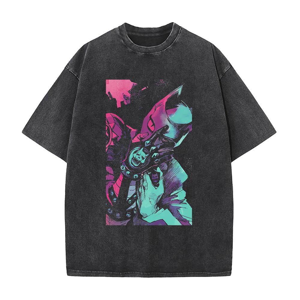 

Killer Queen Kira Yoshikage Print T-shirt Anime JoJo s Bizarre Adventure Men Women Cotton Tshirts Washed T Shirt Harajuku Tops XXL чорний