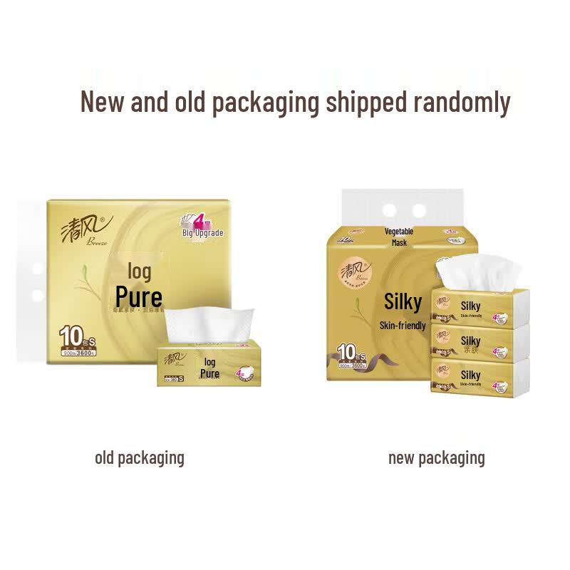 Qingfeng Pure Wood Pulp 4-Ply Facial Tissues