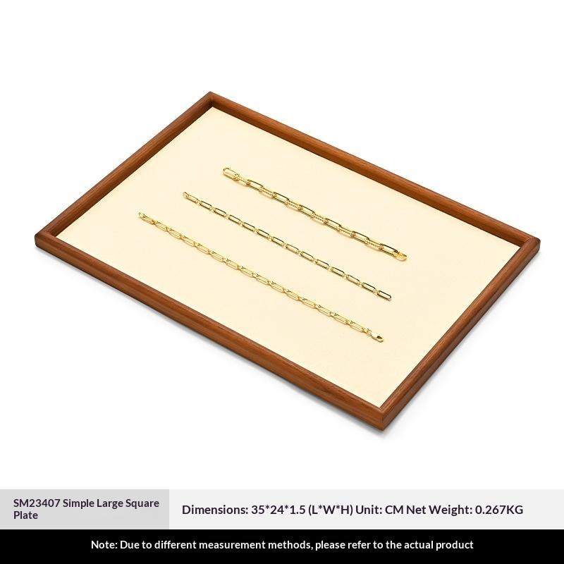 Solid Wood Jewelry Display Tray for Rings, Necklaces, Bracelets, Antique Collection Organizer