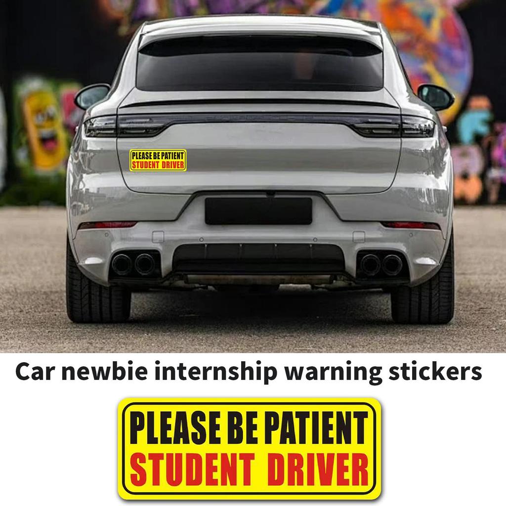 Magnetic Please Be Patient New Driver Sticker Please Be Patient Student Driver Decorative Sticker Car Styling Glass Bumper Decal