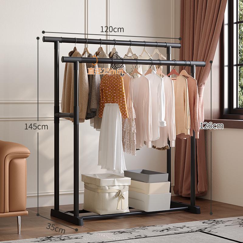 Multifunctional Floor Coat and Clothes Drying Rack for Bedroom, Balcony, or Dorm.